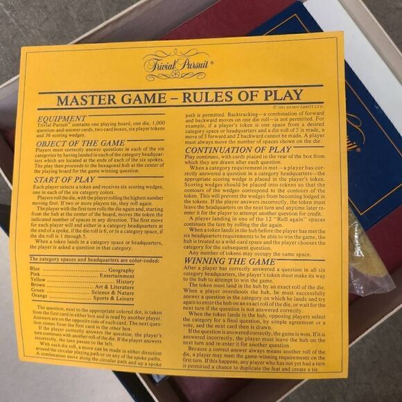 Trivial Pursuit Master Game Genus Edition 1981 Genius Trivia Original - Picture 3 of 4